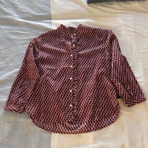 NEW Trovata Geometric Patterned Button-Up Top